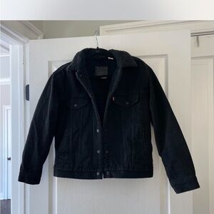 Levi's Black Denim Sherpa Lined Jacket